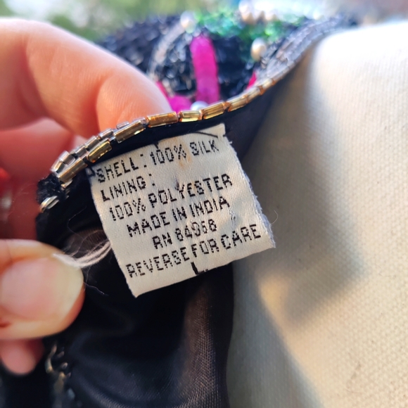 Size XS/S/M Fully beaded 80s formal evening-wear top - Picture 11 of 11